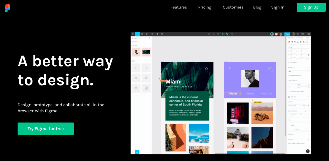 Figma homepage snippet